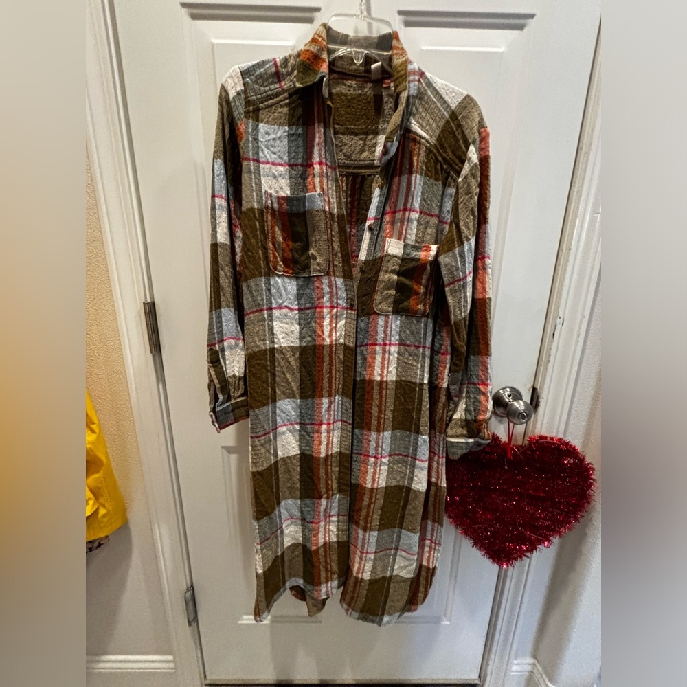 Anthropologie plaid oversized shirt